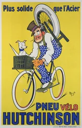 Affiche publicitaire pour les pneus de bicyclette Hutchinson
