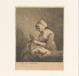 Femme cousant
