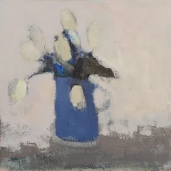 Tulipes blanches, pichet bleu, 2017