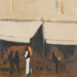 Serveur, Paris, soir, 2017 (huile sur lin)