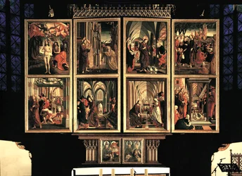 Autel St. Wolfgang, paires de volets intérieurs fermés. 8 scènes (peinture)