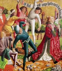 La Lapidation de Saint Étienne, du Retable de Saint Étienne, c.1470