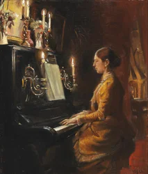 Anna au piano.