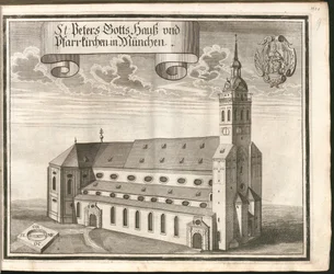 French : St. Peters Gotts Hauß et églises paroissiales à Munich