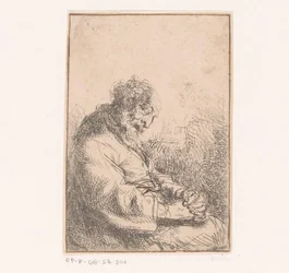 Vieil homme endormi dans un fauteuil