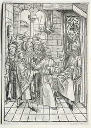 Der Schatzbehalter : Christ devant Caïphe verso, 1491