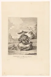 Homme assis en tailleur avec une vielle à roue (Figures chinoises et tartares du château de la Muette)