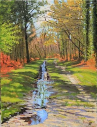 Chemin vers la fougère à huile, 2018 (huile sur toile)