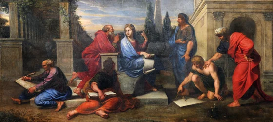 Aspasie parmi les philosophes de Grèce dans le salon des Nobles de la Reine