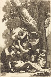 Silenus Ivre Soutenu par Deux Faunes