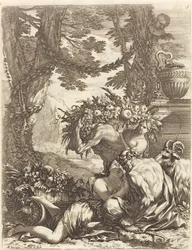 Faune embrassant une bacchante