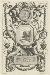 Panneau ornemental surmonté d