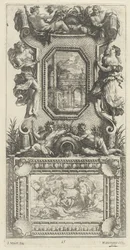 Panneau ornemental surmonté d