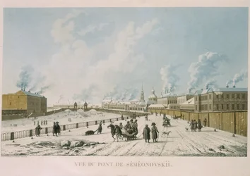 Le pont Semyonovsky à Saint-Pétersbourg, 1813