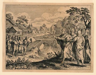Christ rencontrant les officiers des pharisiens