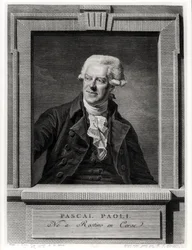 Portrait de Pascal Paoli, gravé par Benoit Louis Henriquez (1732-1806) 1793