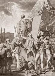 Michel Picquenot (1747-1814). Allégories de la Philosophie et du Patriotisme, vainqueurs du démon des préjugés