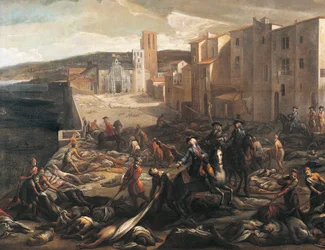 Victimes de la peste, détail de La peste à Marseille