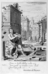 Amphion construit les murs de Thèbes par la musique de son violon, 1655