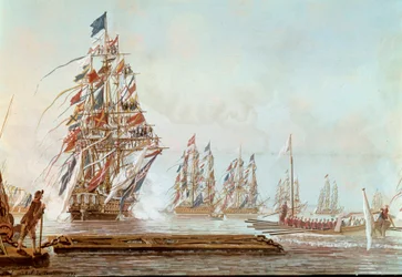 Le bastion, fête donnée à Toulon au Comte de Provence en juillet 1777 dans le port de Toulon