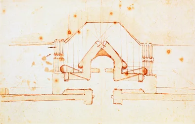 Dessin des fortifications pour Florence, design de Michel-Ange Buonarroti (1475-1564), Italie