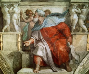 Prophètes et Sibylles : Ézéchiel plafond de la Chapelle Sixtine au Vatican, 1508-1512
