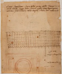 Esquisse pour une fenêtre, annotations autographes et calcul graphique