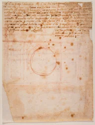 Croquis pour le tambour du dôme de Santa Maria del Fiore et lettre au cardinal de Bibbiena