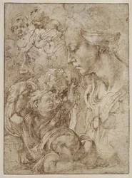 Études pour une Sainte Famille avec Jean-Baptiste enfant, 1505