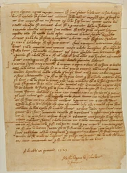 Tabernacle avec niche, lettre de Michel-Ange à Piero Gondi