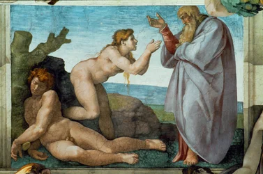 La chapelle Sixtine ; fresques du plafond après restauration (fresque)