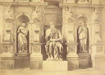 Tombeau du pape Jules II (1453-1513) détail de Moïse flanqué de Léa et Rachel