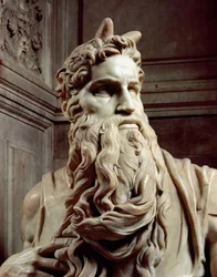 Tombeau du pape Jules II, détail de la tête de Moïse (1513-16)