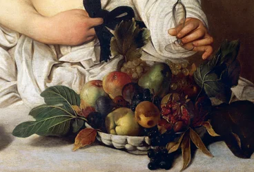 Bacchus, détail avec bol de fruits, vers 1589