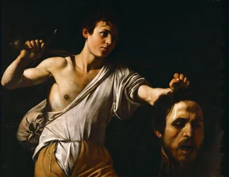 Baroque : David avec la tête de Goliath - David avec la tête de Goliath par Caravaggio, Michelangelo (1571-1610), vers 1600. Huile sur bois, 90,5 x 116. Kunsthistorisches Museum, Vienne