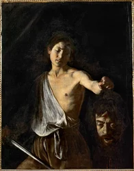 David avec la tête de Goliath ... (peinture sur toile)