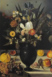 Nature morte avec fleurs et fruits (détail)