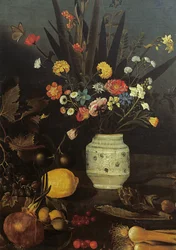 Nature morte avec fleurs et plantes (détail)