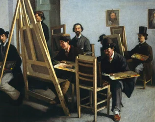 École de peinture, vers 1865