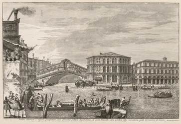 Vues de Venise : Le pont et le marché de Rialto