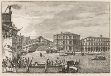 Vues de Venise : Le pont et le marché du Rialto, 1741