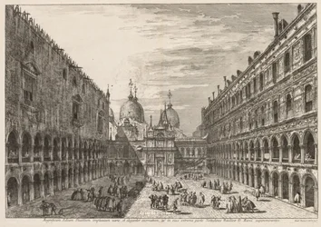 Vues de Venise : La cour du Palais des Doges