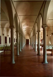 Bibliothèque du couvent de San Marco (Saint-Marc) à Florence, Italie. Architecture de Michelozzo di Bartolommeo Michelozzi, connu sous le nom de Michelozzo Michelozzi (Florence 1396 - 1472)