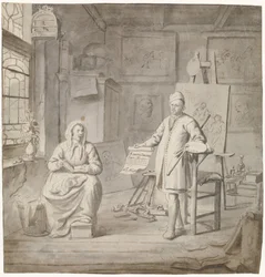 Le peintre Michiel Comans et sa troisième femme Elisabeth van der Mersche dans l