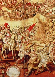 Conquête du Mexique, une série de 24 panneaux