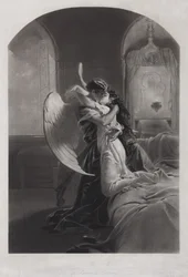 Tamara et Démon. Illustration du poème Le Démon de Mikhaïl Lermontov, vers 1880