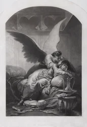 Tamara et Démon. Illustration du poème Le Démon de Mikhaïl Lermontov, vers 1880