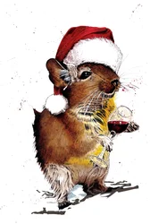 Degu de Noël sur fond blanc, 2020