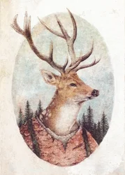 Un cerf en tenue rustique