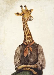 Une girafe au corps humain